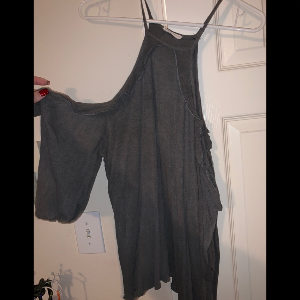 Olive Green Off the shoulder strapped blouse